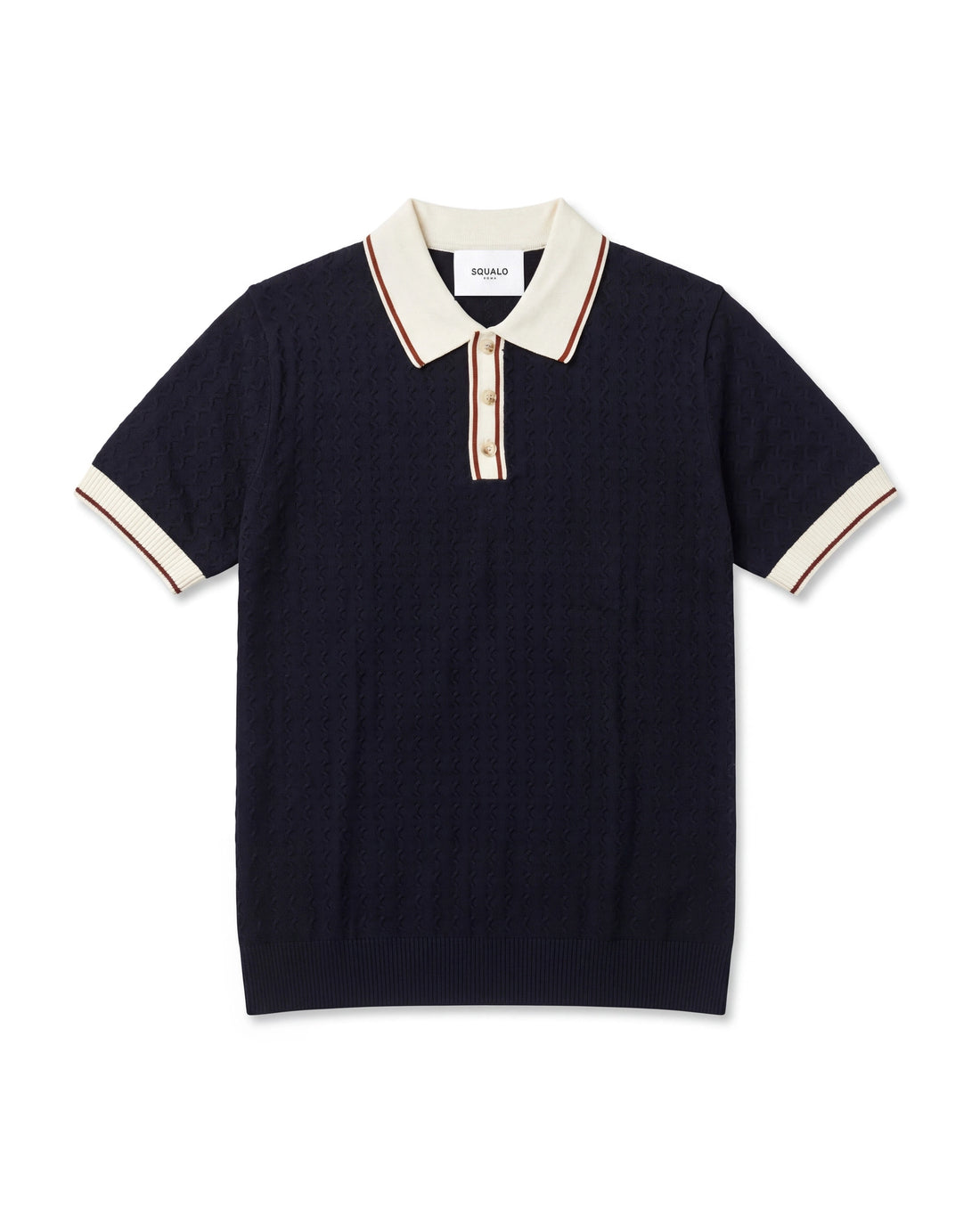 Regent Knit Polo - Black, flat lay
