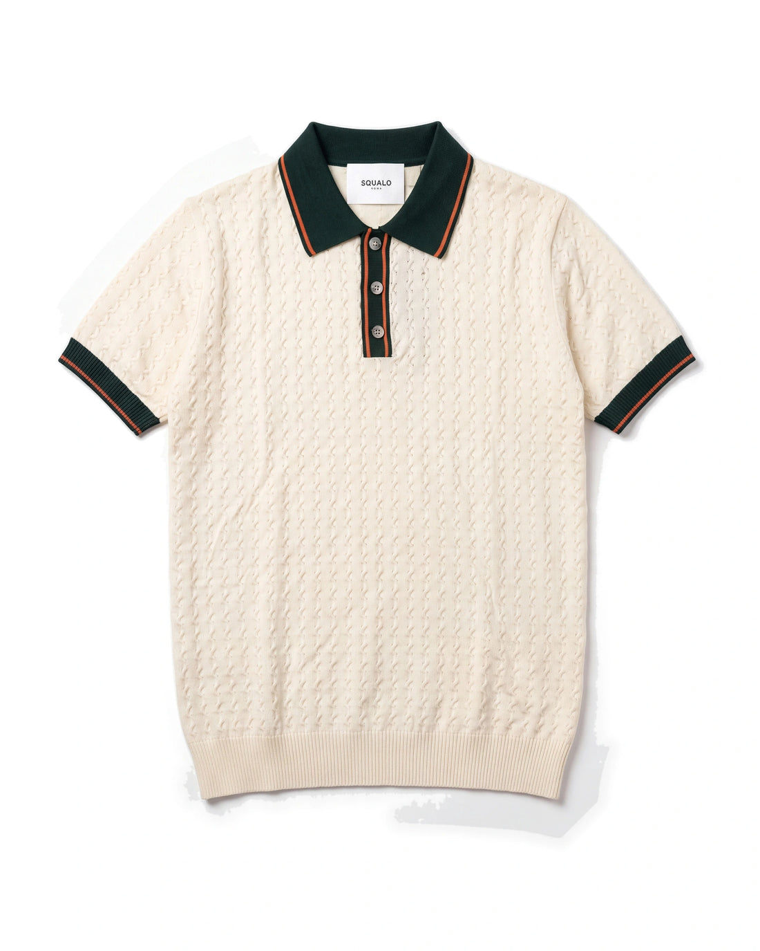 Regent Knit Polo - Cream, flat lay