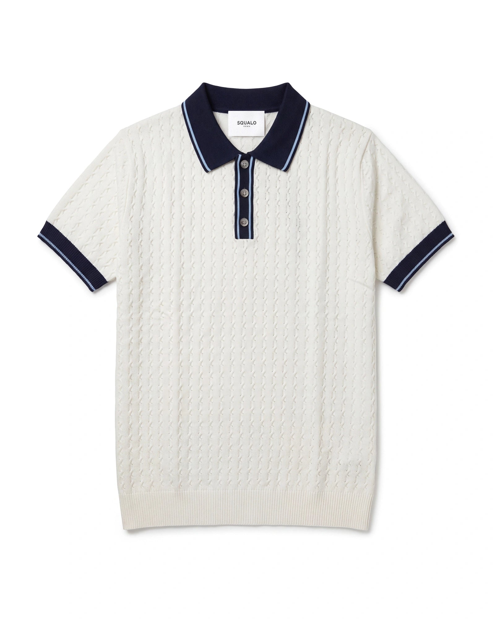 Regent Knit Polo - White, flat lay