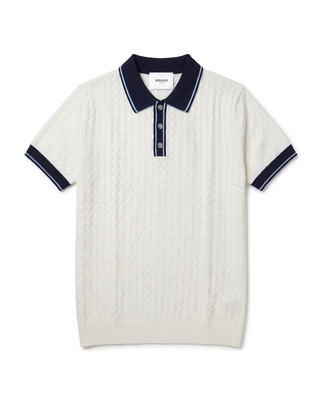 Regent Knit Polo - White, flat lay