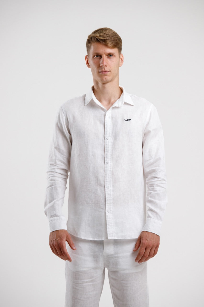 Linen Slim Fit Shirt - White