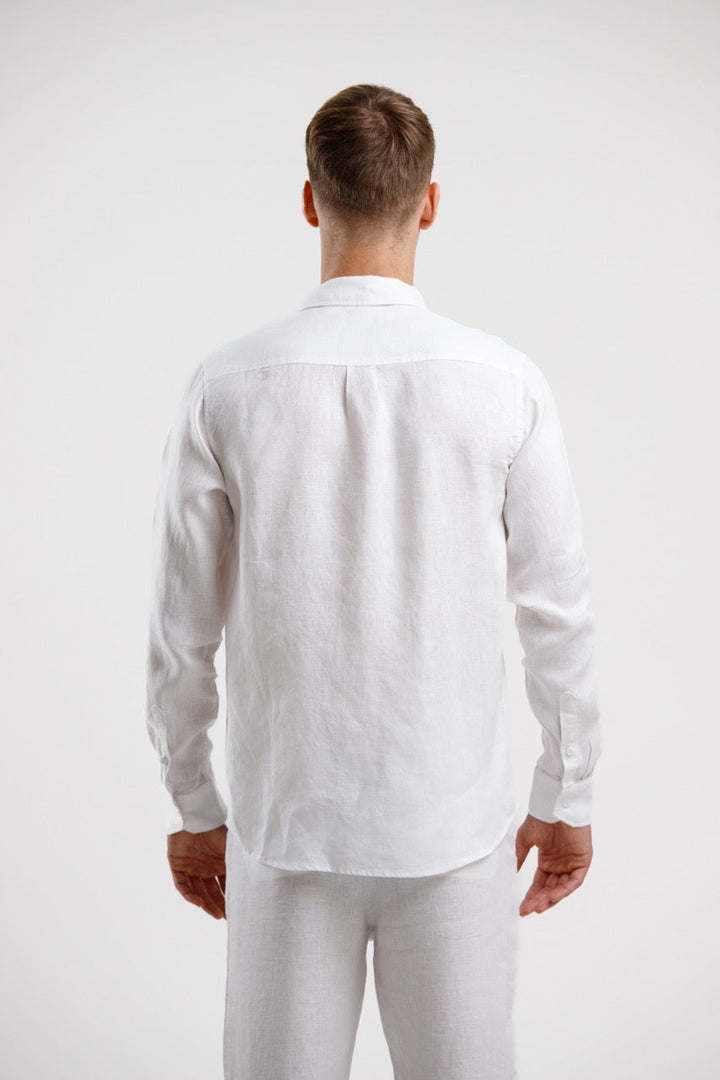 Linen Slim Fit Shirt – White